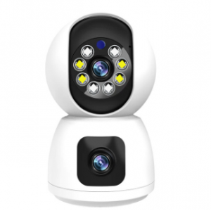 家用摄像头双目监控远程可视监控器200万语音对讲室内监控摄像头