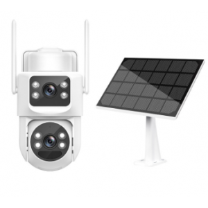 无电无网双目摄像头手机远程室外低功耗4G太阳能监控摄像头免流量